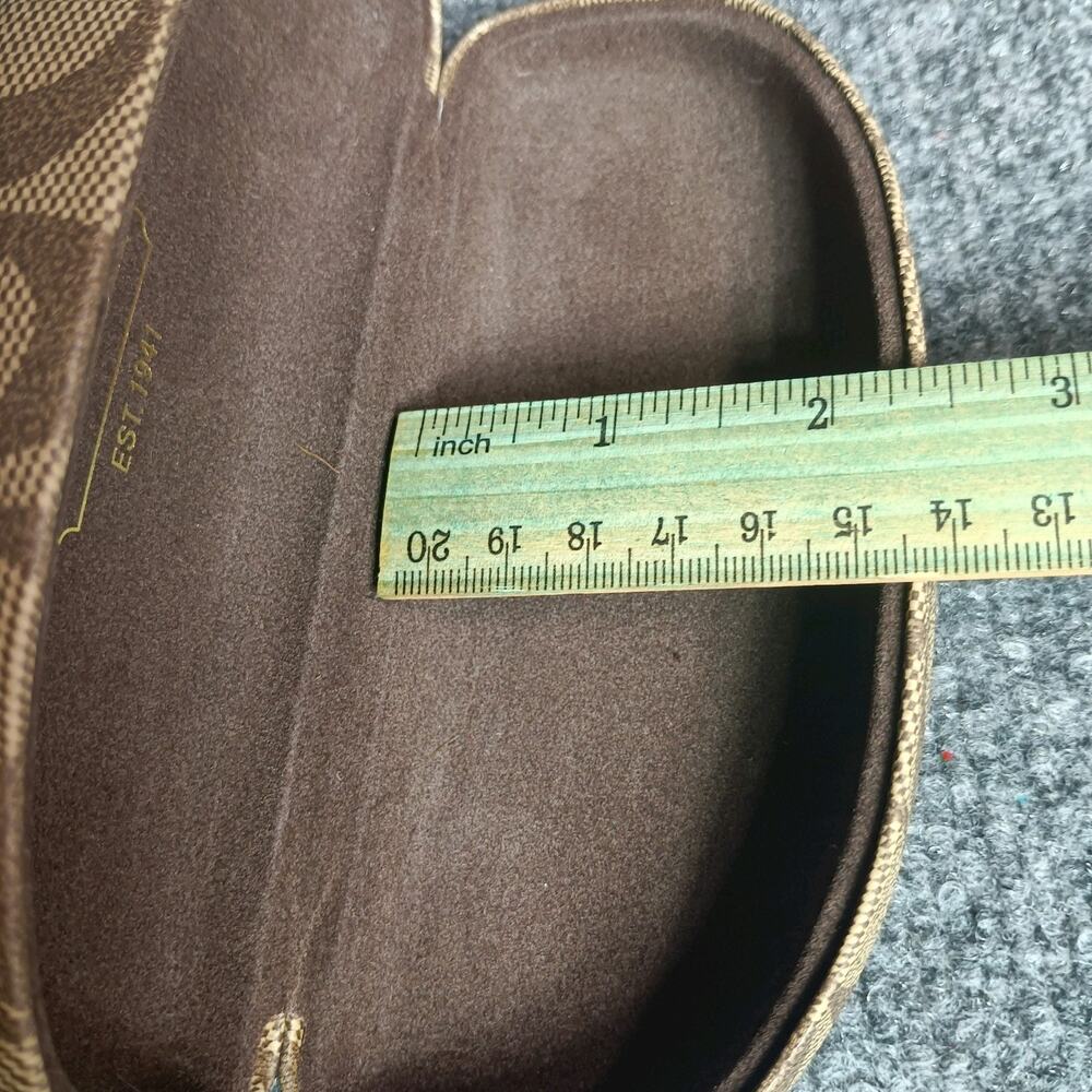 Coach Eyeglass Case Brown Signature Monogram Hard Clamshell 2ct - Picture 8 of 10